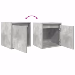 vidaXL Wall-Mounted Bedside Cabinets 2 pcs Concrete Grey 38x34x40 cm - concrete grey, 2 pcs - Additional view 9