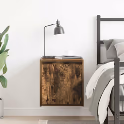 vidaXL Wall-Mounted Bedside Cabinets 2 pcs Concrete Grey 38x34x40 cm - smoked oak, 1 pcs
