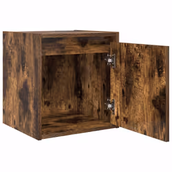 vidaXL Wall-Mounted Bedside Cabinets 2 pcs Concrete Grey 38x34x40 cm - smoked oak, 1 pcs - Additional view 4