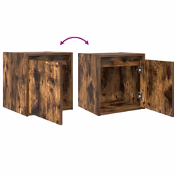 vidaXL Wall-Mounted Bedside Cabinets 2 pcs Concrete Grey 38x34x40 cm - smoked oak, 1 pcs - Additional view 8