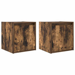 vidaXL Wall-Mounted Bedside Cabinets 2 pcs Concrete Grey 38x34x40 cm - smoked oak, 2 pcs