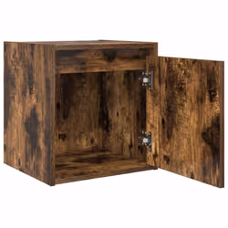 vidaXL Wall-Mounted Bedside Cabinets 2 pcs Concrete Grey 38x34x40 cm - smoked oak, 2 pcs - Additional view 5
