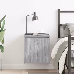 vidaXL Wall-Mounted Bedside Cabinets 2 pcs Concrete Grey 38x34x40 cm - grey sonoma, 1 pcs - Additional view 2