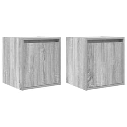 vidaXL Wall-Mounted Bedside Cabinets 2 pcs Concrete Grey 38x34x40 cm - grey sonoma, 2 pcs