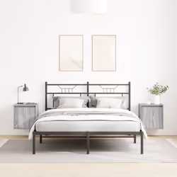 vidaXL Wall-Mounted Bedside Cabinets 2 pcs Concrete Grey 38x34x40 cm - grey sonoma, 2 pcs
