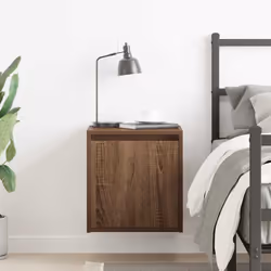 vidaXL Wall-Mounted Bedside Cabinets 2 pcs Concrete Grey 38x34x40 cm - brown oak, 1 pcs - Additional view 2