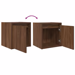 vidaXL Wall-Mounted Bedside Cabinets 2 pcs Concrete Grey 38x34x40 cm - brown oak, 1 pcs - Additional view 8