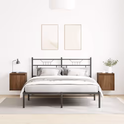 vidaXL Wall-Mounted Bedside Cabinets 2 pcs Concrete Grey 38x34x40 cm - brown oak, 2 pcs - Additional view 2