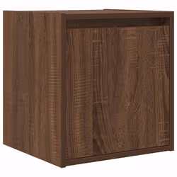 vidaXL Wall-Mounted Bedside Cabinets 2 pcs Concrete Grey 38x34x40 cm - brown oak, 2 pcs - Additional view 4