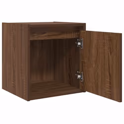 vidaXL Wall-Mounted Bedside Cabinets 2 pcs Concrete Grey 38x34x40 cm - brown oak, 2 pcs - Additional view 5