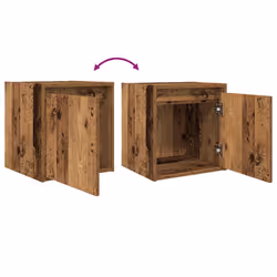 vidaXL Wall-Mounted Bedside Cabinets 2 pcs Concrete Grey 38x34x40 cm - old wood, 2 pcs - Additional view 9