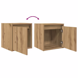 vidaXL Wall-Mounted Bedside Cabinets 2 pcs Concrete Grey 38x34x40 cm - artisan oak, 1 pcs - Additional view 8