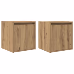vidaXL Wall-Mounted Bedside Cabinets 2 pcs Concrete Grey 38x34x40 cm - artisan oak, 2 pcs