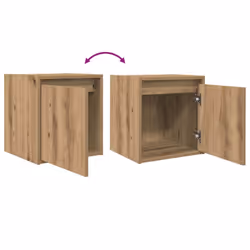 vidaXL Wall-Mounted Bedside Cabinets 2 pcs Concrete Grey 38x34x40 cm - artisan oak, 2 pcs - Additional view 9
