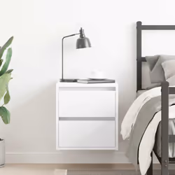 vidaXL Wall-mounted Bedside Cabinet White 38x34x40 cm bedside table nightstand