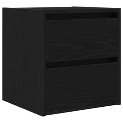 vidaXL Wall-mounted Bedside Cabinet Black Oak 38x34x40 cm bedside table