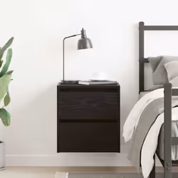 vidaXL Wall-mounted Bedside Cabinet Black Oak 38x34x40 cm bedside table
