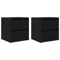 vidaXL Wall-mounted Bedside Cabinets 2 pcs Black Oak 38x34x40 cm bedside table
