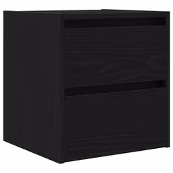 vidaXL Wall-mounted Bedside Cabinets 2 pcs Black Oak 38x34x40 cm bedside table - Additional view 4