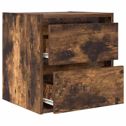 vidaXL Wall-mounted Bedside Cabinet Smoked Oak 38x34x40 cm bedside table - Additional view 4