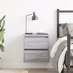 vidaXL Wall-mounted Bedside Cabinet Grey Sonoma 38x34x40 cm bedside table