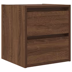 vidaXL Wall-mounted Bedside Cabinet Brown Oak 38x34x40 cm bedside table