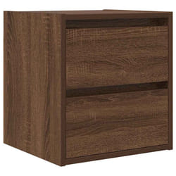vidaXL Wall-mounted Bedside Cabinet Brown Oak 38x34x40 cm bedside table