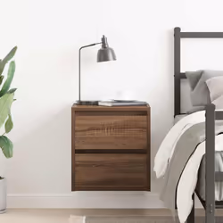 vidaXL Wall-mounted Bedside Cabinet Brown Oak 38x34x40 cm bedside table