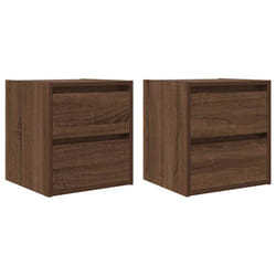 vidaXL Wall-mounted Bedside Cabinets 2 pcs Brown Oak 38x34x40 cm bedside table
