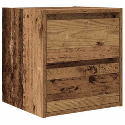 vidaXL Wall-mounted Bedside Cabinet Old Wood 38x34x40 cm bedside table