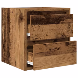 vidaXL Wall-mounted Bedside Cabinet Old Wood 38x34x40 cm bedside table - Additional view 4