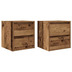 vidaXL Wall-mounted Bedside Cabinets 2 pcs Old Wood 38x34x40 cm bedside table