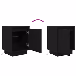 vidaXL Bedside Cabinet with LED LightsÃÂ Grey Sonoma 38x34x50 cm bedside table - black - Additional view 8