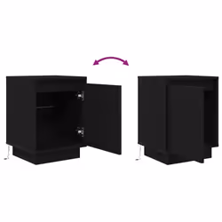 vidaXL Bedside Cabinets with LED LightsÂ 2 pcs Brown Oak 38x34x50 cm - black - Additional view 10
