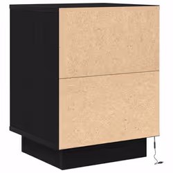 vidaXL Bedside Cabinets with LED LightsÂ 2 pcs Brown Oak 38x34x50 cm - black - Additional view 9