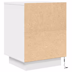 vidaXL Bedside Cabinets with LED LightsÂ 2 pcs Black 38x34x50 cm bedside table - white, 38 x 34 x 50 cm/ 2 pcs - Additional view 10