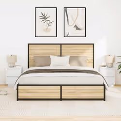 vidaXL Bedside Cabinets with LED LightsÂ 2 pcs Black 38x34x50 cm bedside table - white, 38 x 34 x 50 cm/ 2 pcs - Additional view 4