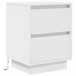 vidaXL Bedside Cabinets with LED LightsÂ 2 pcs Black 38x34x50 cm bedside table - white, 38 x 34 x 50 cm/ 2 pcs - Additional view 6