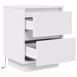 vidaXL Bedside Cabinets with LED LightsÂ 2 pcs Black 38x34x50 cm bedside table - white, 38 x 34 x 50 cm/ 2 pcs - Additional view 7