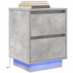 vidaXL Bedside Cabinets with LED LightsÂ 2 pcs Black 38x34x50 cm bedside table - concrete grey, 38 x 34 x 50 cm/ 2 pcs - Additional view 5