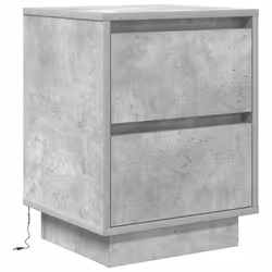 vidaXL Bedside Cabinets with LED LightsÂ 2 pcs Black 38x34x50 cm bedside table - concrete grey, 38 x 34 x 50 cm/ 2 pcs - Additional view 6