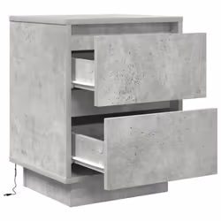 vidaXL Bedside Cabinets with LED LightsÂ 2 pcs Black 38x34x50 cm bedside table - concrete grey, 38 x 34 x 50 cm/ 2 pcs - Additional view 7