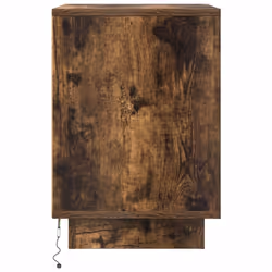 vidaXL Bedside Cabinets with LED LightsÂ 2 pcs Black 38x34x50 cm bedside table - smoked oak, 38 x 34 x 50 cm/ 2 pcs - Additional view 9