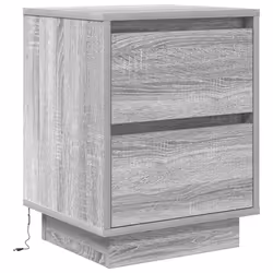 vidaXL Bedside Cabinets with LED LightsÂ 2 pcs Black 38x34x50 cm bedside table - grey sonoma, 38 x 34 x 50 cm/ 2 pcs - Additional view 6