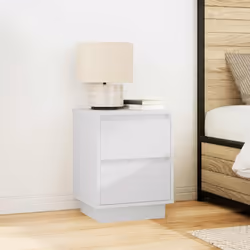 VidaXL 861301 nightstand/bedside table 3 drawer(s) White - Additional view 4