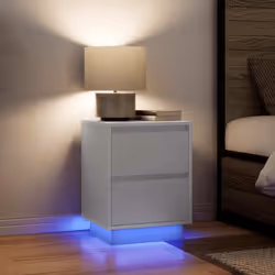 VidaXL 861301 nightstand/bedside table 3 drawer(s) White - Additional view 5