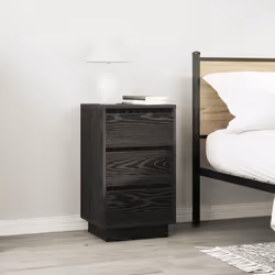 VidaXL 861302 nightstand/bedside table 3 drawer(s) Black - Additional view 4
