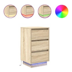 VidaXL 861303 nightstand/bedside table 3 drawer(s) Oak