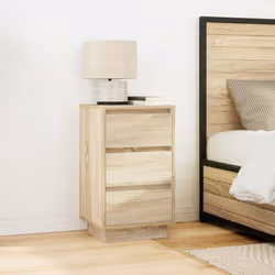 VidaXL 861303 nightstand/bedside table 3 drawer(s) Oak - Additional view 4