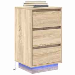 VidaXL 861303 nightstand/bedside table 3 drawer(s) Oak - Additional view 5